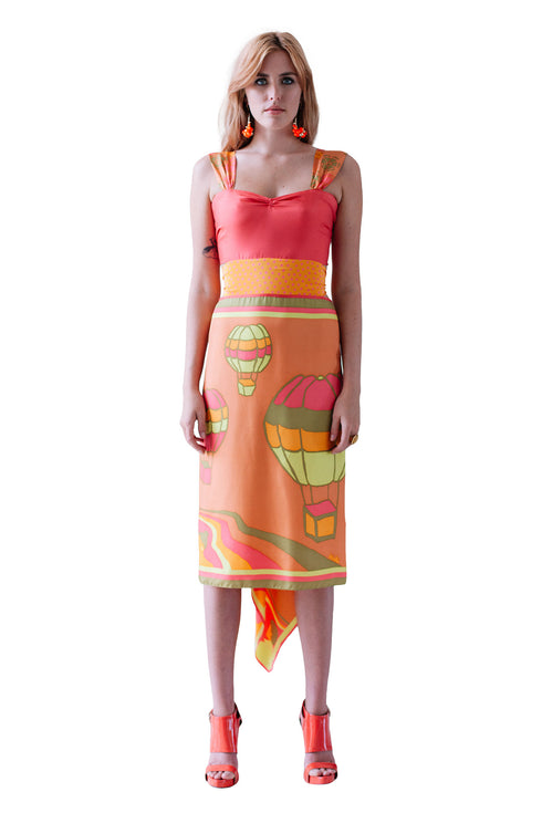 Ebony "Summer Sky" Silk Scarf Dress